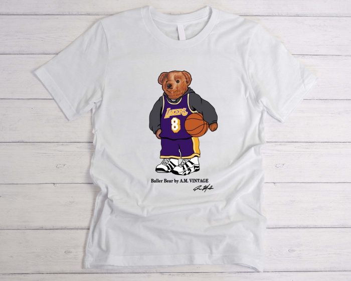 Baller Bear Lakers Graphic T-Shirt