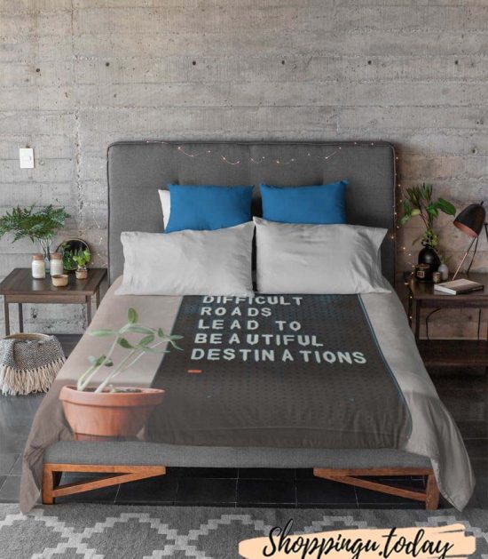 Difficult Roads Lead to Beautiful Cute Graphic Blanket