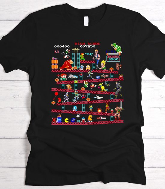 Donkey Kong Retro Game Characters Graphic T-Shirt