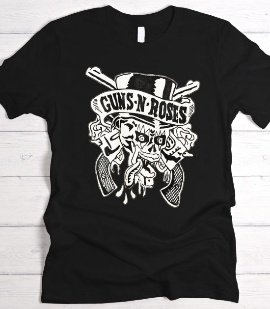 Guns N' Roses Skull In Top Hat Concert Graphic T shirt