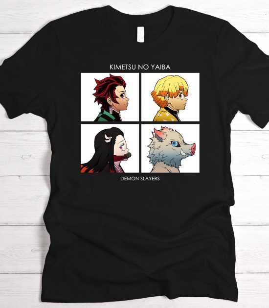 Kimetsu No Yaiba Demon Slayers Gorillaz t-shirt