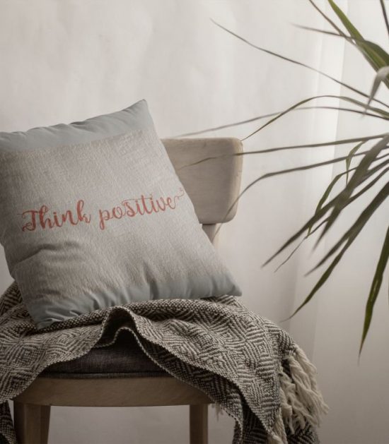 Think Positive Cute Pillow Case