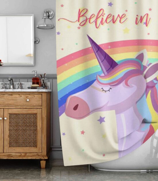 Believe in Magic Unicorn Shower Curtain