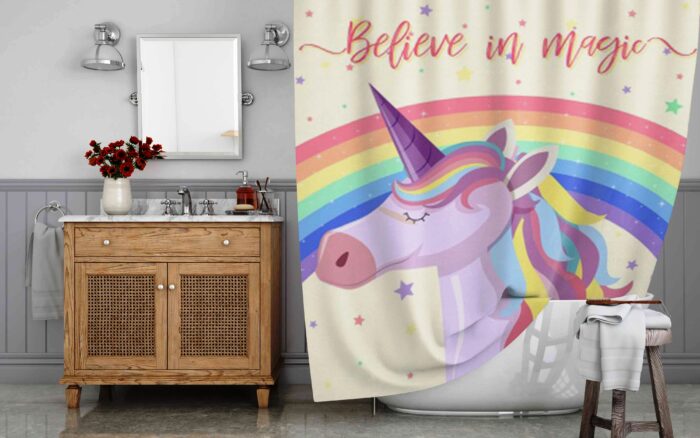 Believe in Magic Unicorn Shower Curtain