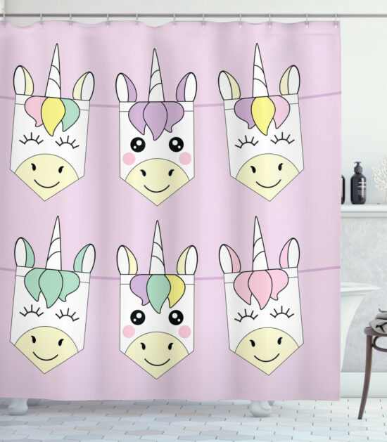 Cute Unicorn Family Shower Curtain