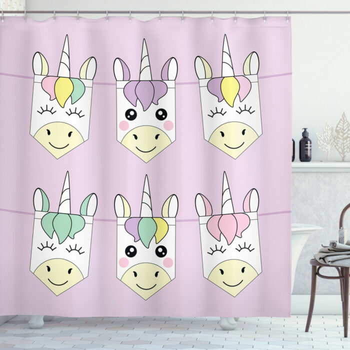 Cute Unicorn Family Shower Curtain