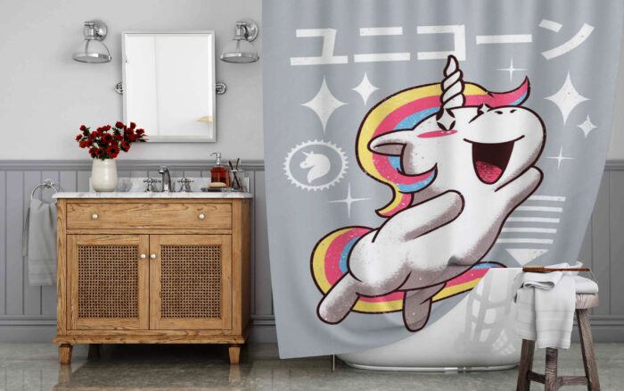 Dancing Cute Unicorn Shower Curtain