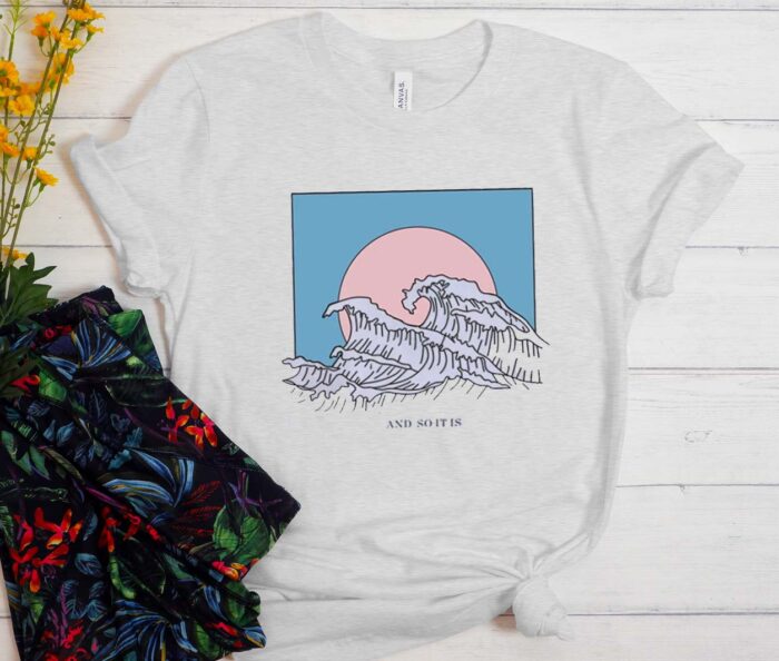 Harajuku And So It Is Ocean Wave Aesthetic T-Shirt